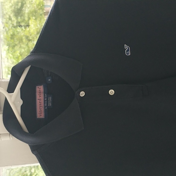 Vineyard Vines by Shep & Ian Long Sleeve Collared Polo Shirt Black size small - Picture 1 of 6